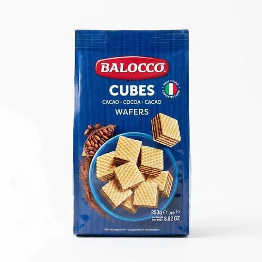 Вафли с шоколадным кремом кубики Balocco, 250 г