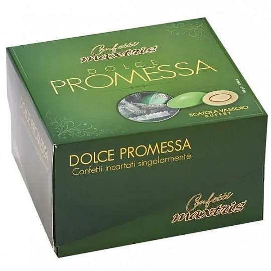 Миндаль в белом и темном шоколаде в зеленой глазури Dolce Promessa Maxtris, 500 г