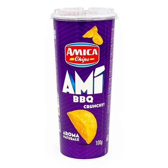 Снек картофельный со вкусом барбекю AMI, AMICA CHIPS, 100 г (туба)