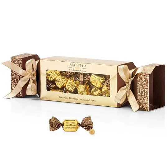 Конфеты Джандуйя с цельным лесным орехом PERFETTO, ANTICA TORRONERIA PIEMONTESE, 280 г (золотая конфета)