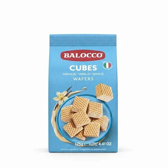Вафли с ванильным кремом мини-кубики Balocco, 125 г
