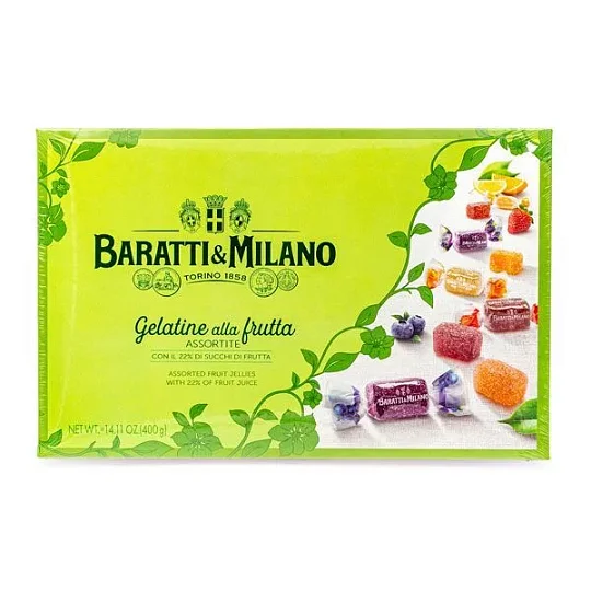 Мармелад фруктовый ассорти 5866, 6 вкусов, BARATTI&MILANO, 400 г (карт/кор)