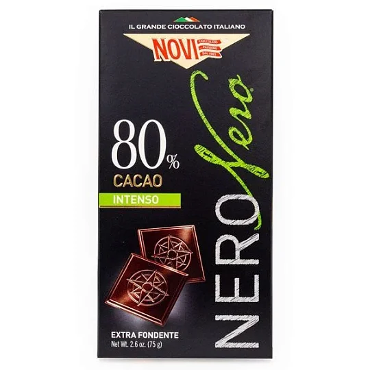 Шоколад горький 80% какао Nero Nero 1565, NOVI, 75 г