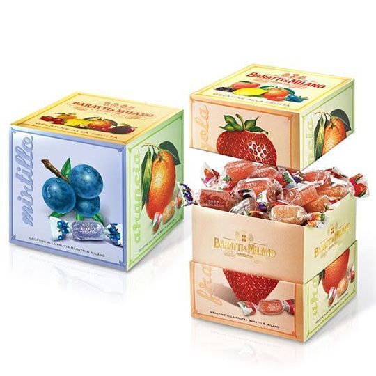 Мармелад фруктовый ассорти GIADA 5853, 6 вкусов, BARATTI&MILANO, 150 г (карт/кор кубик)