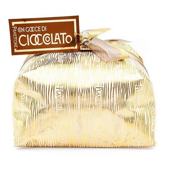 Панеттоне в глазури с шоколадными каплями, упакованный вручную Flamigni, 1 кг