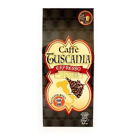 Кофе молотый эспрессо для моки (Macinato moka) CAFFE TUSCANIA, Caffè New York, 250 г (фольг/ пак в карт/кор)