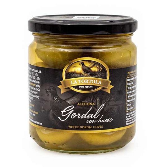 Оливки зеленые с косточками Gordal, La Tortola, 370 г (ст/б) 
