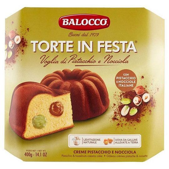 Торт с кремом из фисташек и лесного ореха TORTE in FESTA Balocco, 400 г