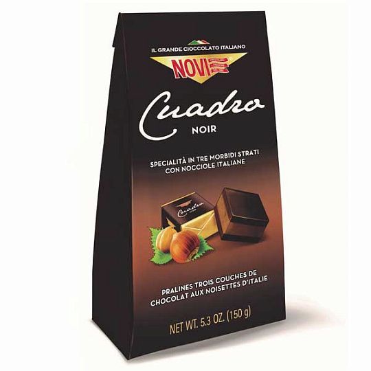 Пралине Noir Cuadro с кремом из фундука, 3407, NOVI, 150 г