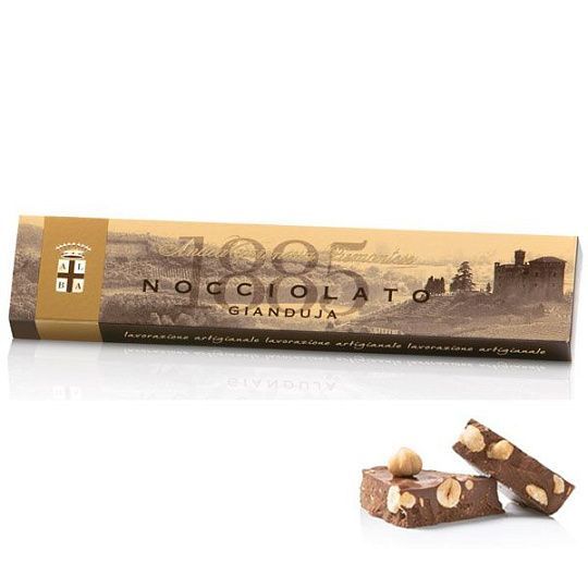 Шоколад молочный Джандуйя с цельным лесным орехом NOCCIOLATTO GIANDUJA, ANTICA TORRONERIA PIEMONTESE, 150 г (карт/кор)