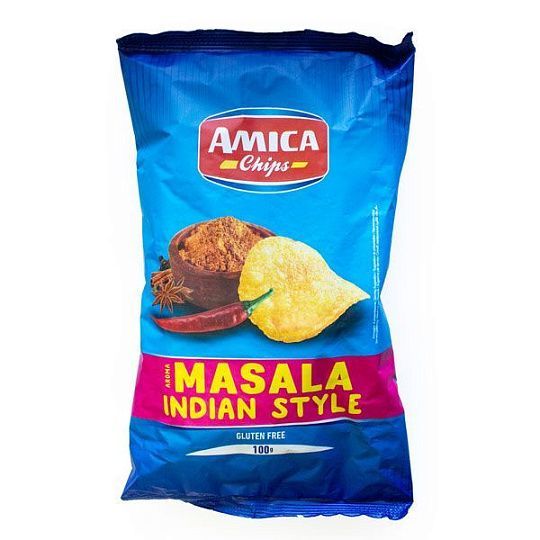 Чипсы картофельные со вкусом индийский смеси специй Масала Amica Chips, 100 г