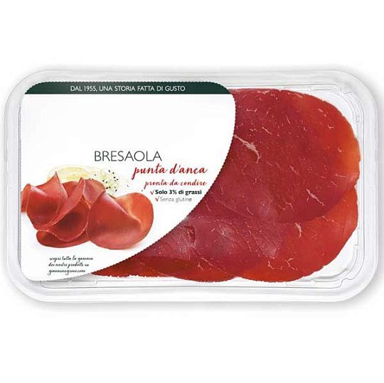 Брезаола Punta d'Anca, нарезка в заводской упаковке, 80 г