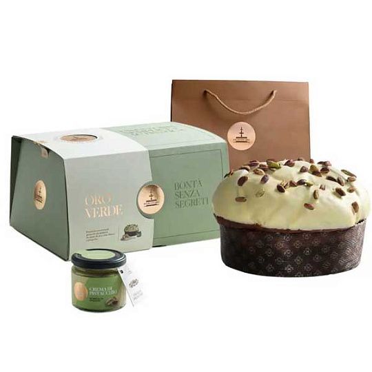 Набор ORO VERDE (панеттоне, нож, крем), FIASCONARO, 1 кг (карт/кор)