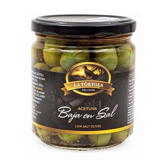 Оливки зеленые с пониженным содержанием соли, La Tortola, 370 г (ст/б) 