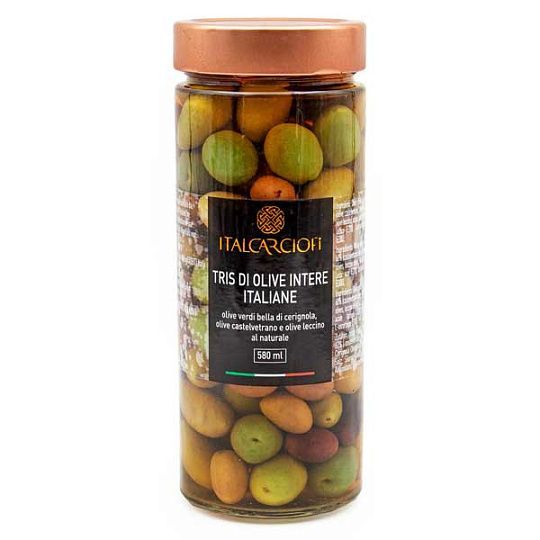 Ассорти оливок в рассоле LINIA GOURMET, ITALCARCIOFI, 580 мл (ст/б)
