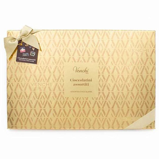 Ассорти конфет в темном шоколаде, 4 вида, VENCHI, 230 г (подарочная золотая карт/кор Corporate)